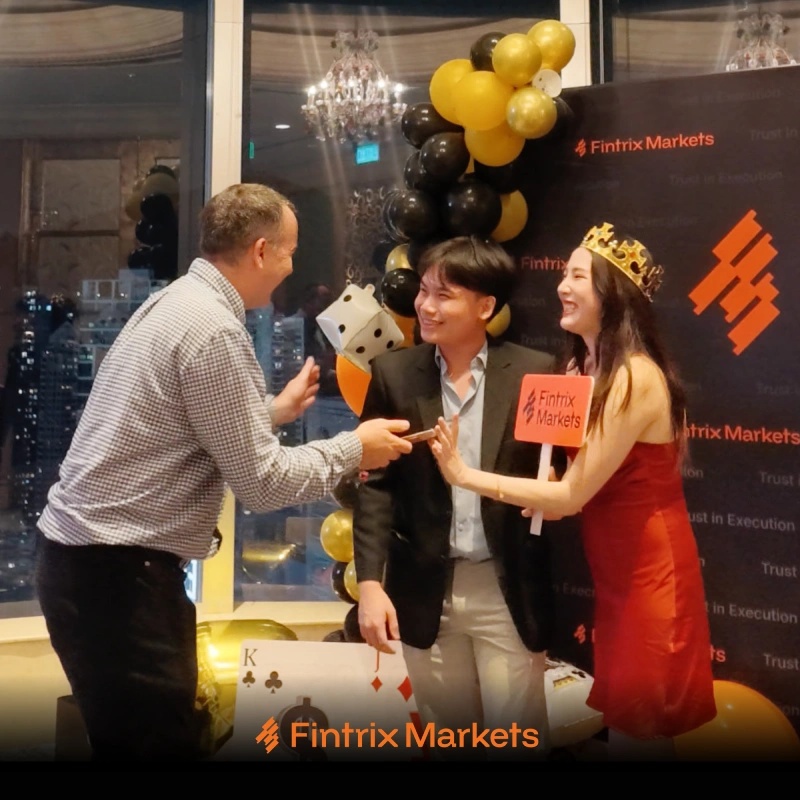 Prize presentation during Fintrix Markets' client appreciation event in Hong Kong