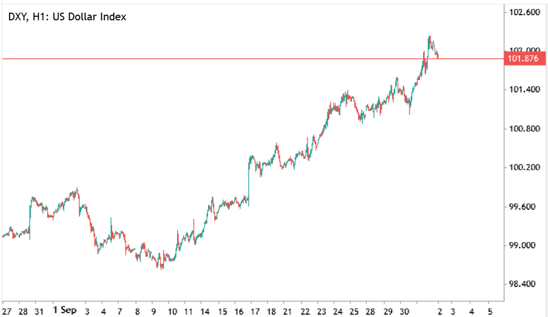 US Dollar Index price chart.