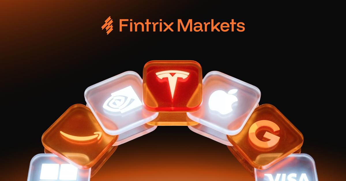 Fintrix Markets와 함께하는 미국 주식 연장 거래 시간. 테슬라, 애플, 구글, 아마존, 엔비디아의 주식 로고가 표시됩니다.