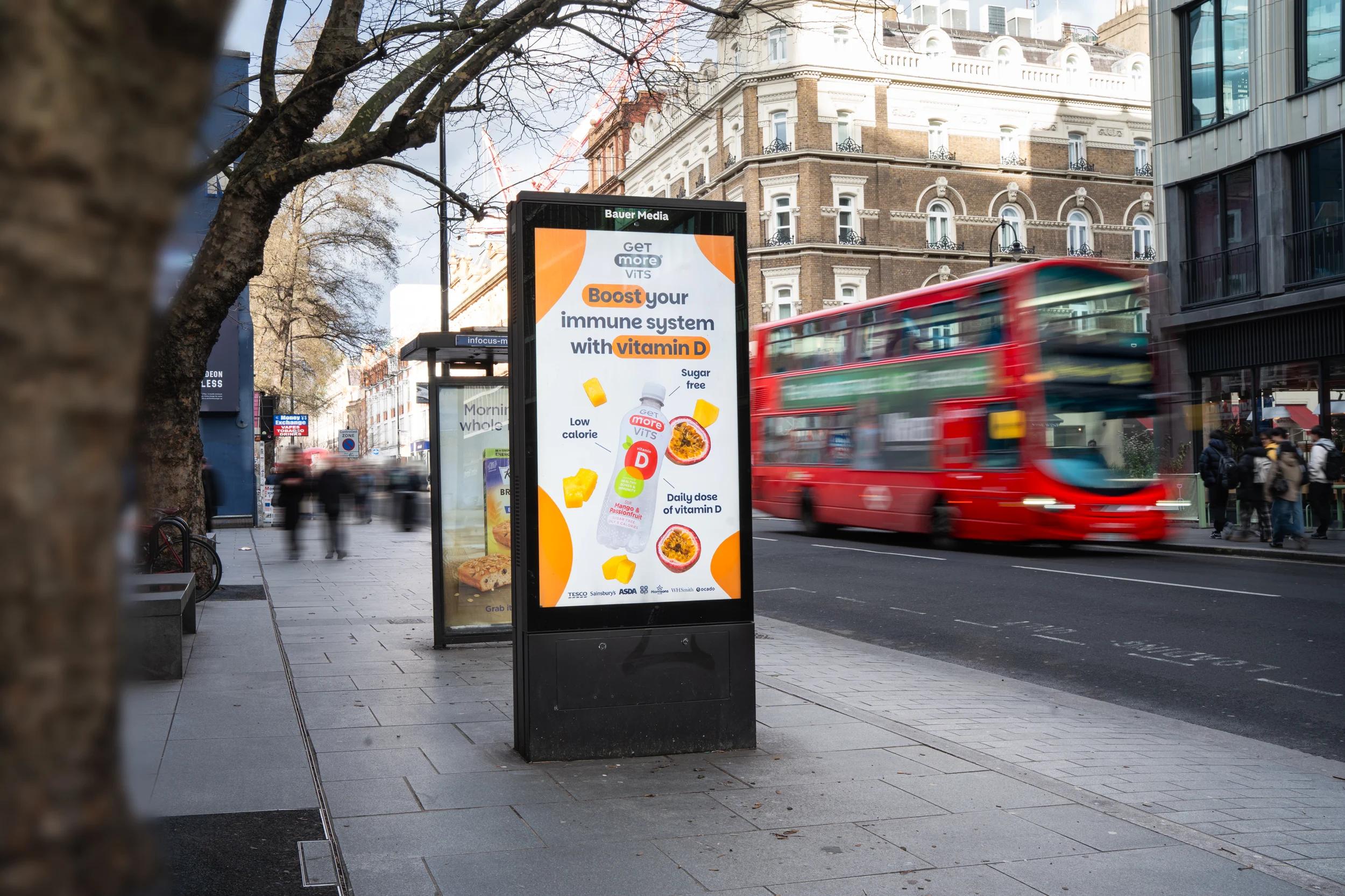 Get More Vits - January London OOH Campaign
