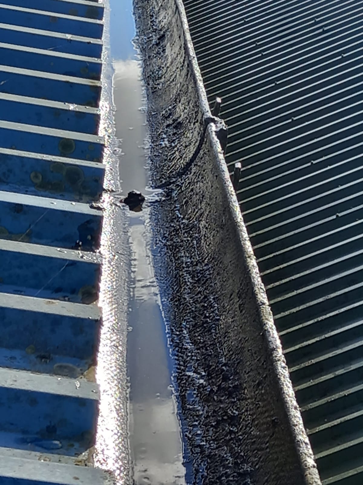 Close up of a clean gutter