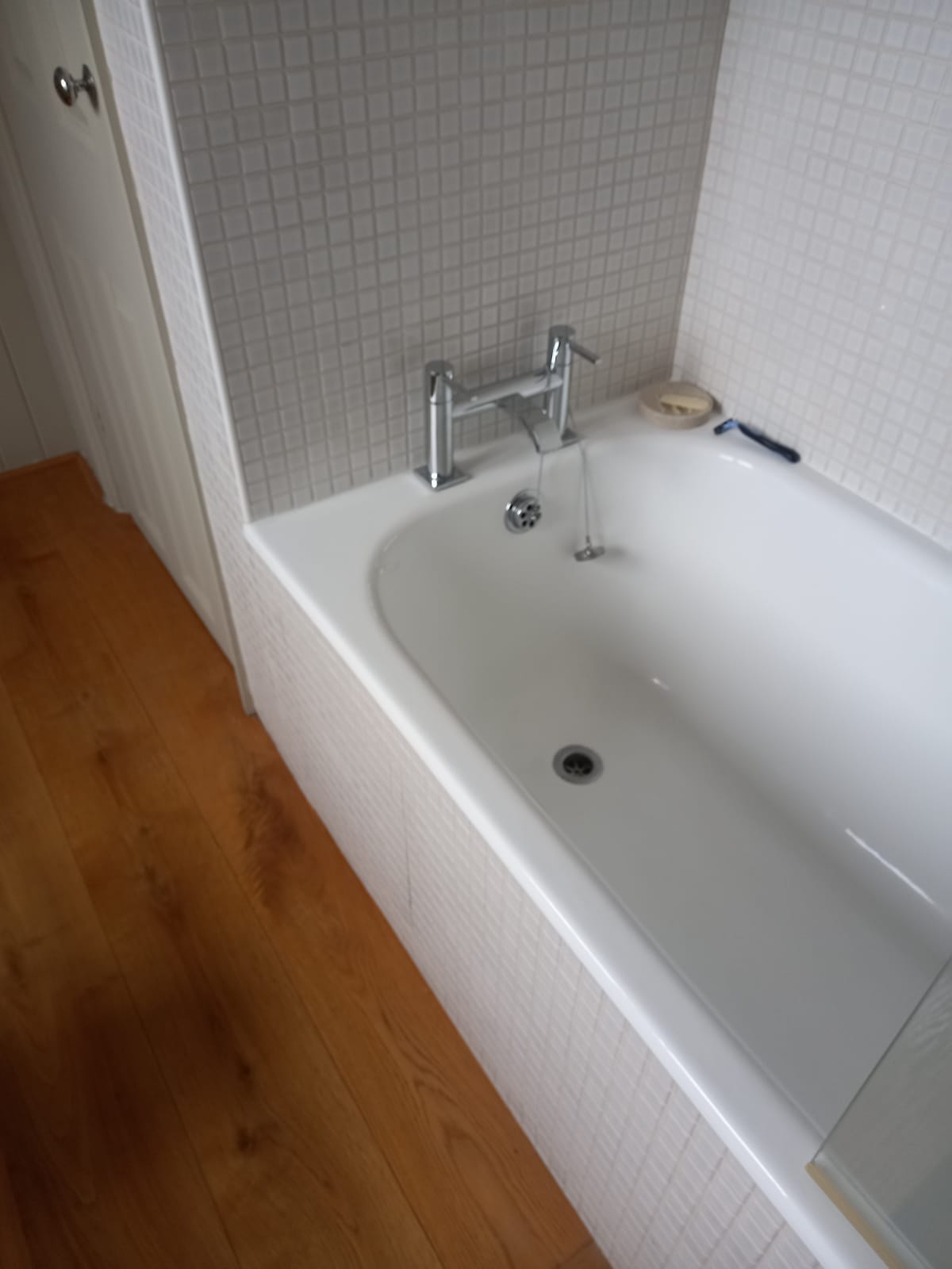 Clean bathroom communal area in shared living home