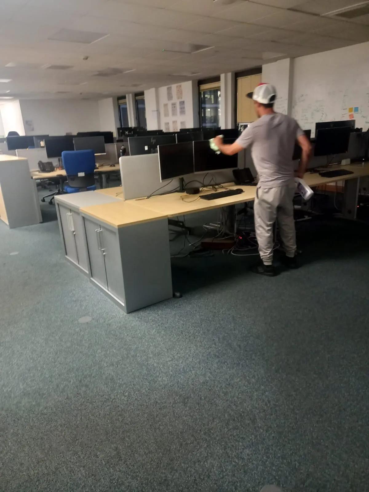 Office being cleaned by one of our team