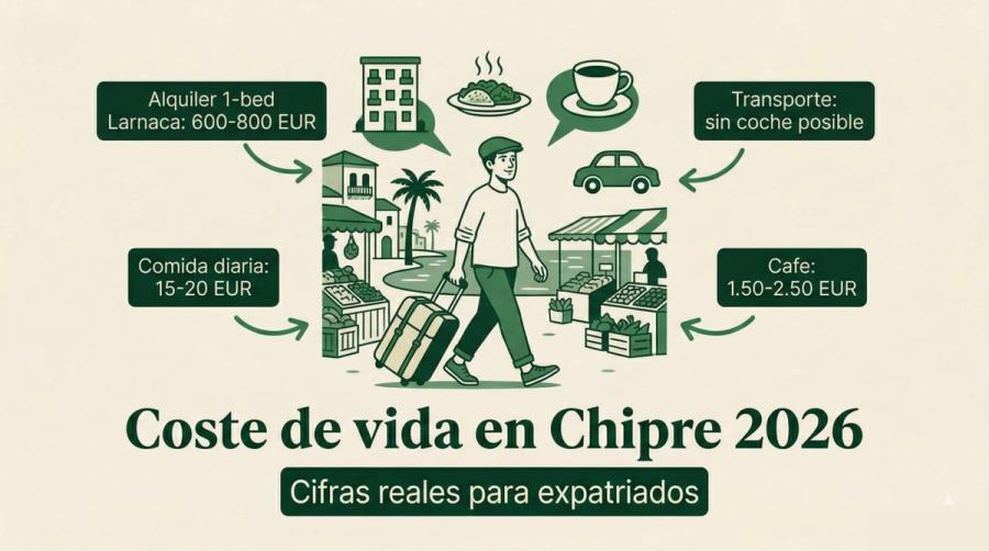 Coste de vida en Chipre 2026: cifras reales