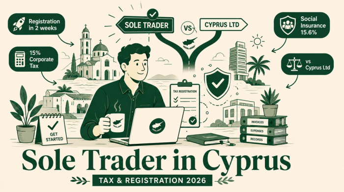 Sole Trader in Cyprus 2026: How to Register, Tax Rules and Costs