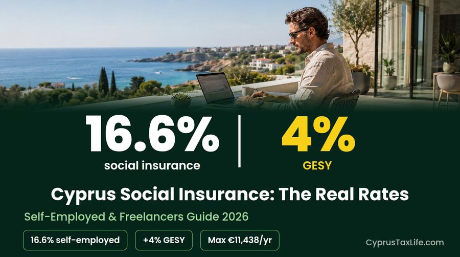 Social Insurance Self-Employed Cyprus 2026: Rates