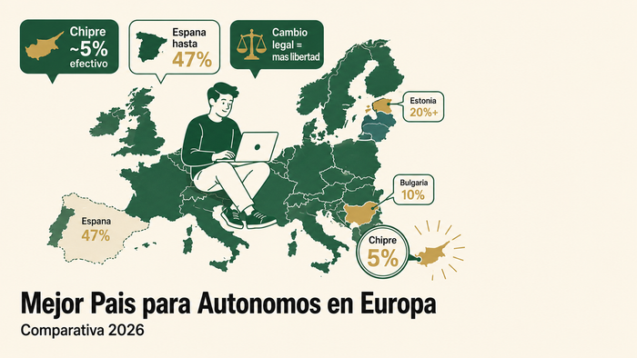 Mejor país para ser autónomo en Europa 2026: Chipre vs Andorra vs Estonia