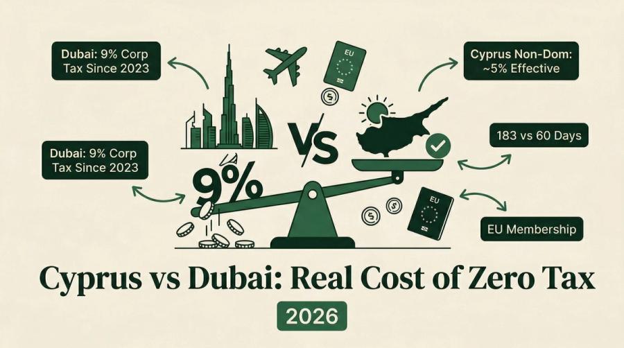 Cyprus vs Dubai [2026]: UAE Zero Tax vs EU 5% Rate