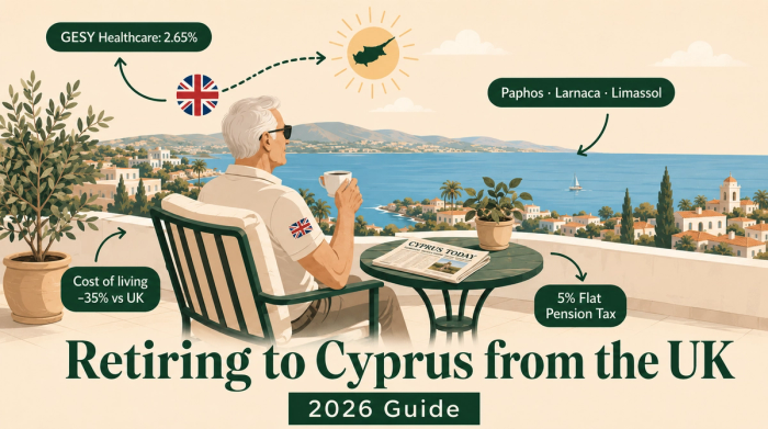 Retiring to Cyprus from the UK 2026: Healthcare, Cost of Living & Cities Guide
