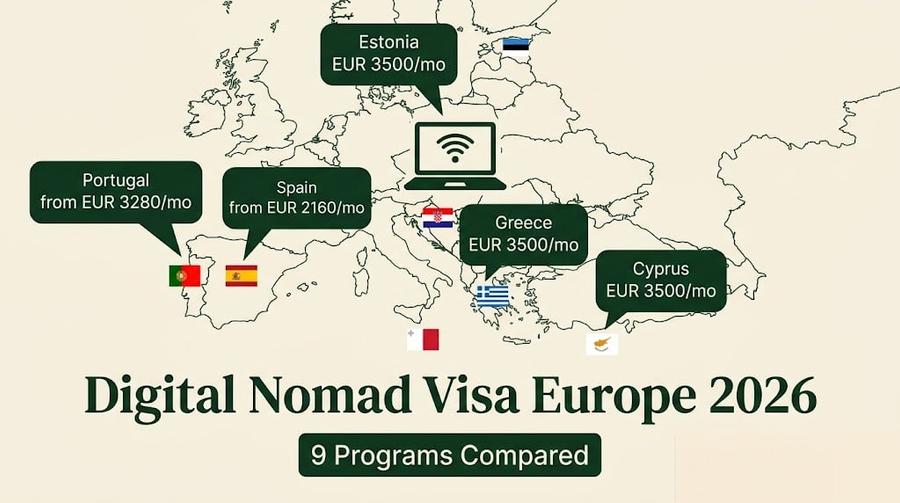 10 European Digital Nomad Visas [2026]: Costs, Tax Rates & Requirements