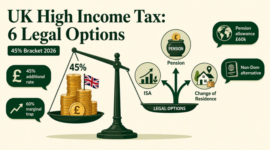 UK High Income Tax: 6 Legal Options If You're in the 45% Bracket (2026)