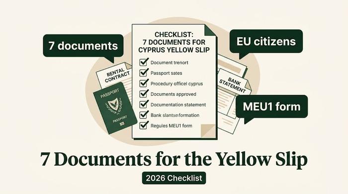 Yellow Slip Checklist [2026]: 7 Documents for Cyprus