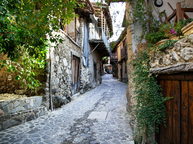 Stone street in a traditional Cyprus village