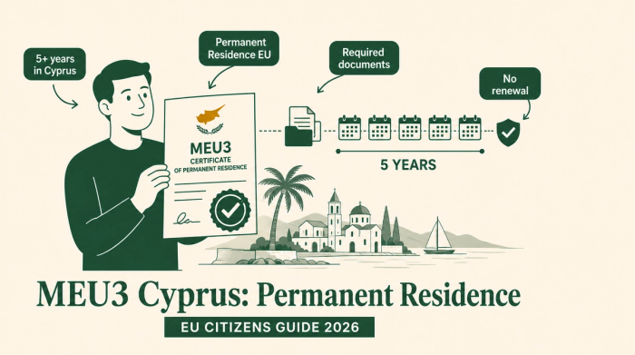 MEU3 Cyprus 2026: How to Apply for Your Permanent Residence Certificate