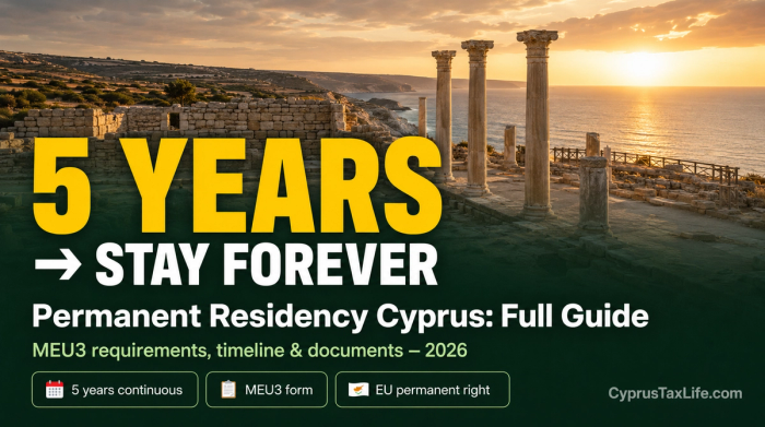 MEU3 Cyprus [2026]: Apply for Permanent Residence