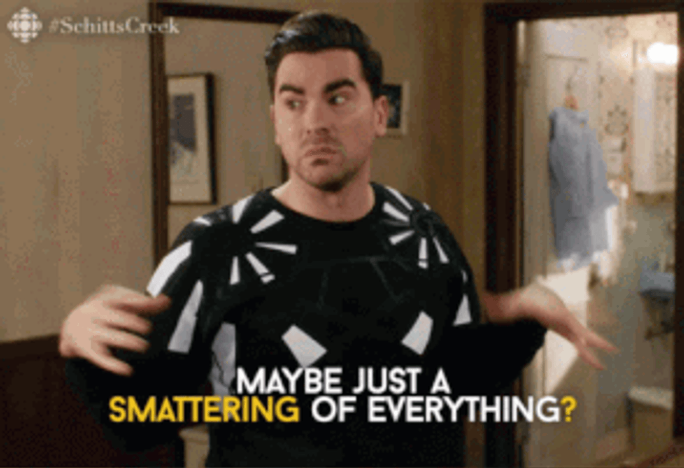 smattering of everything gif from Schitt's Creek 