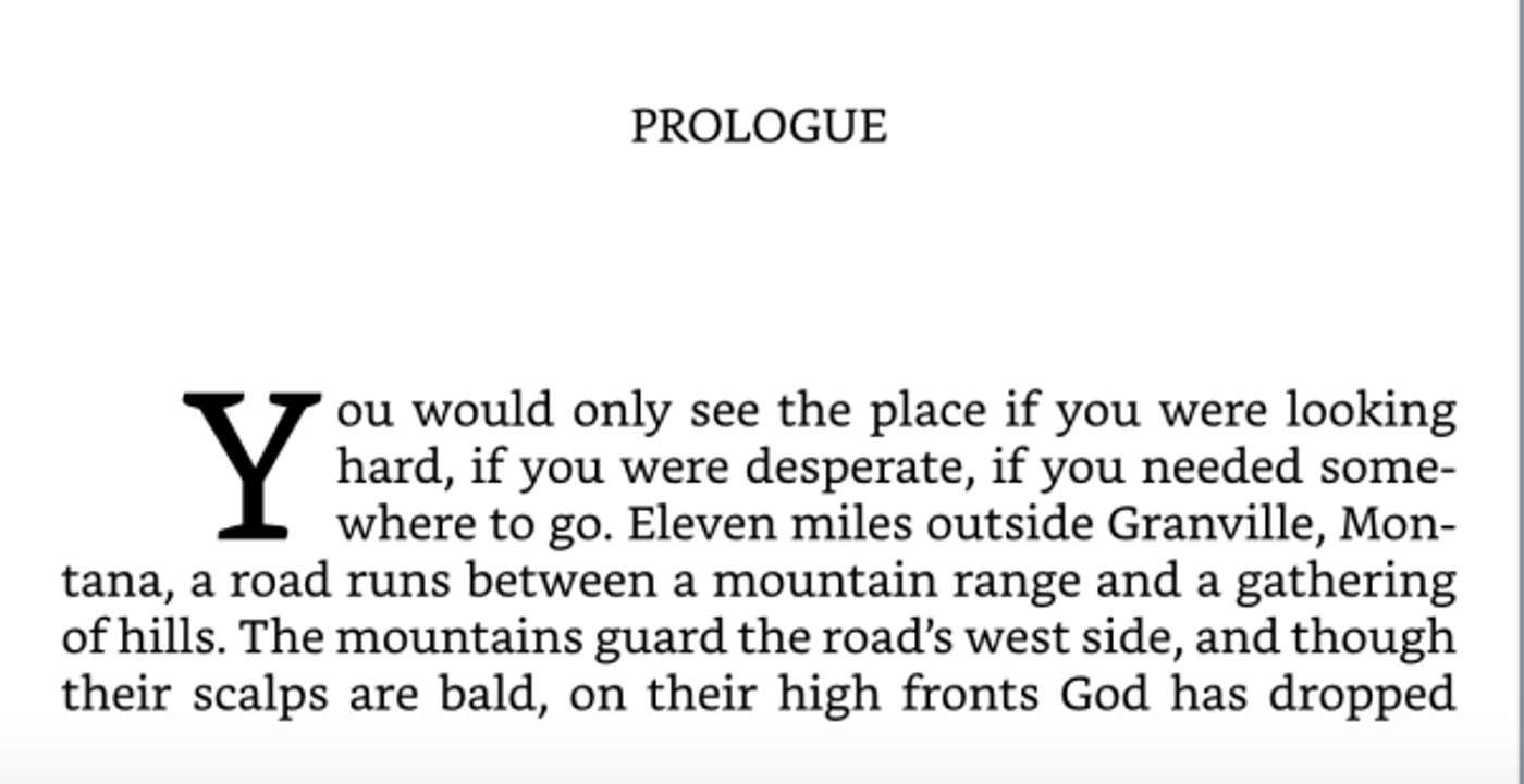 Prologue page with a large drop cap