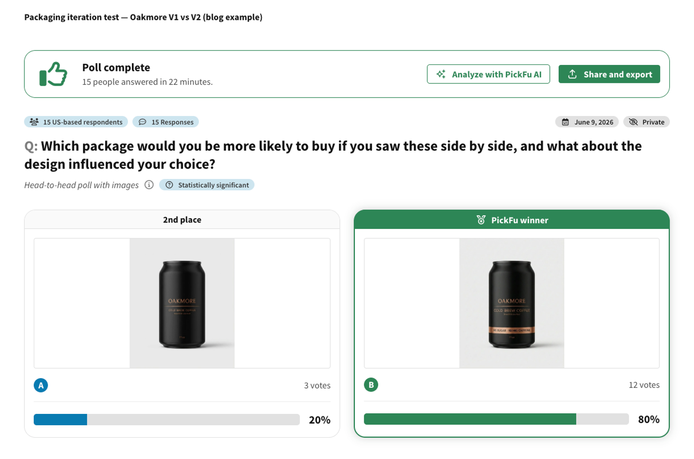 Which package would you be more likely to buy if you saw these side by side