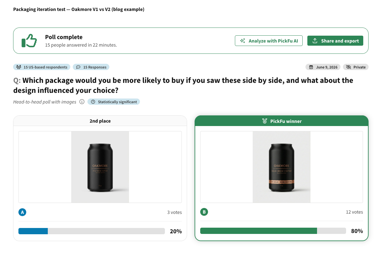 Which package would you be more likely to buy if you saw these side by side
