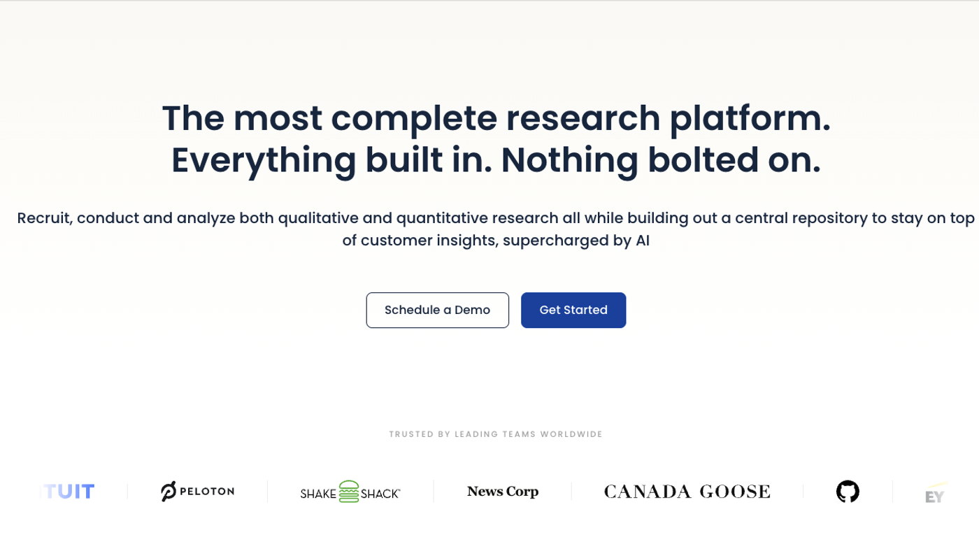 PlaybookUX mixed-method research platform homepage