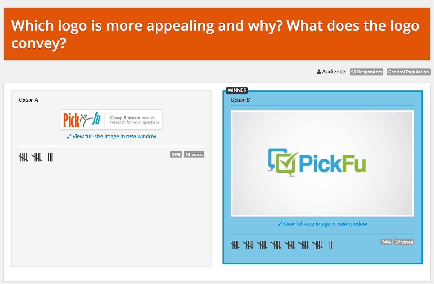 PickFu logo comparison