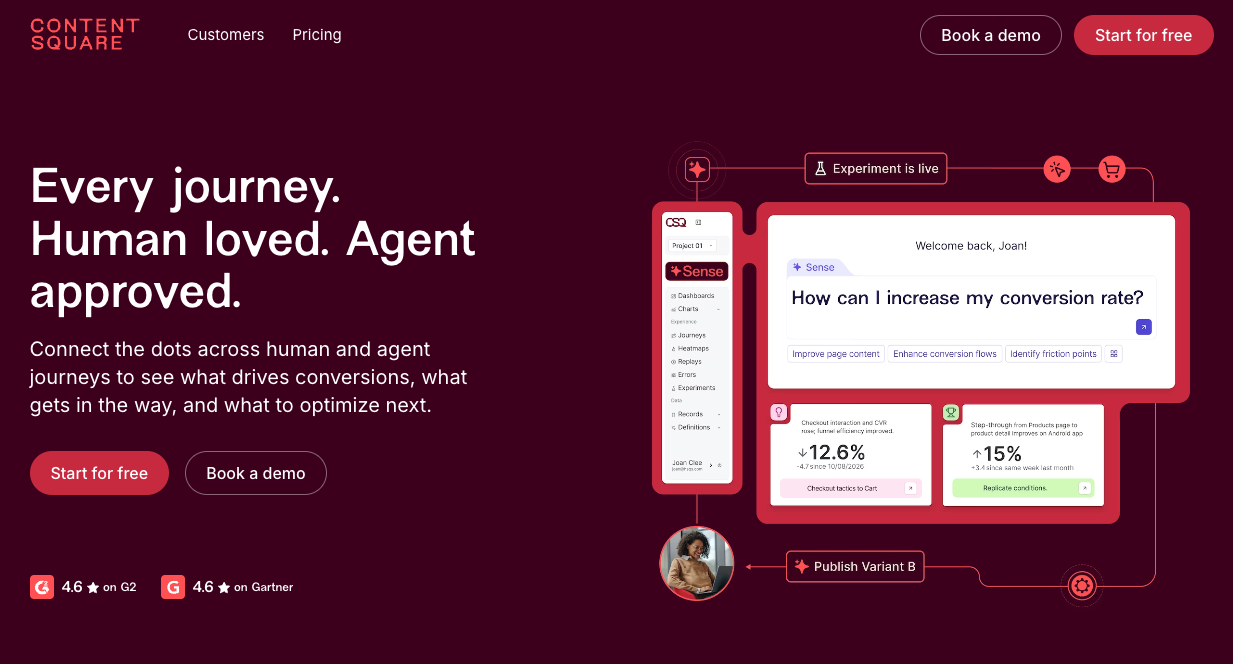 Contentsquare behavior analytics homepage