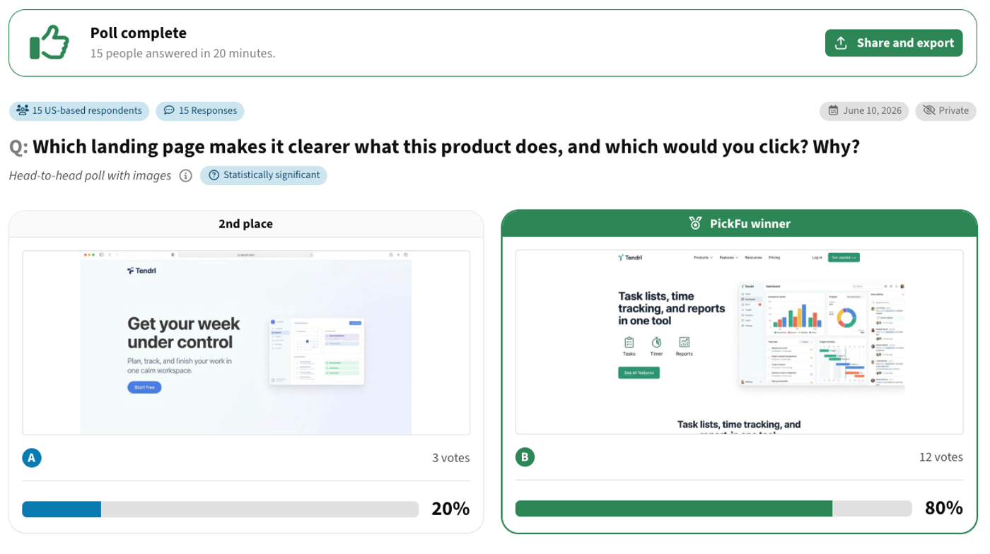 Which landing page makes it clearer what this product does