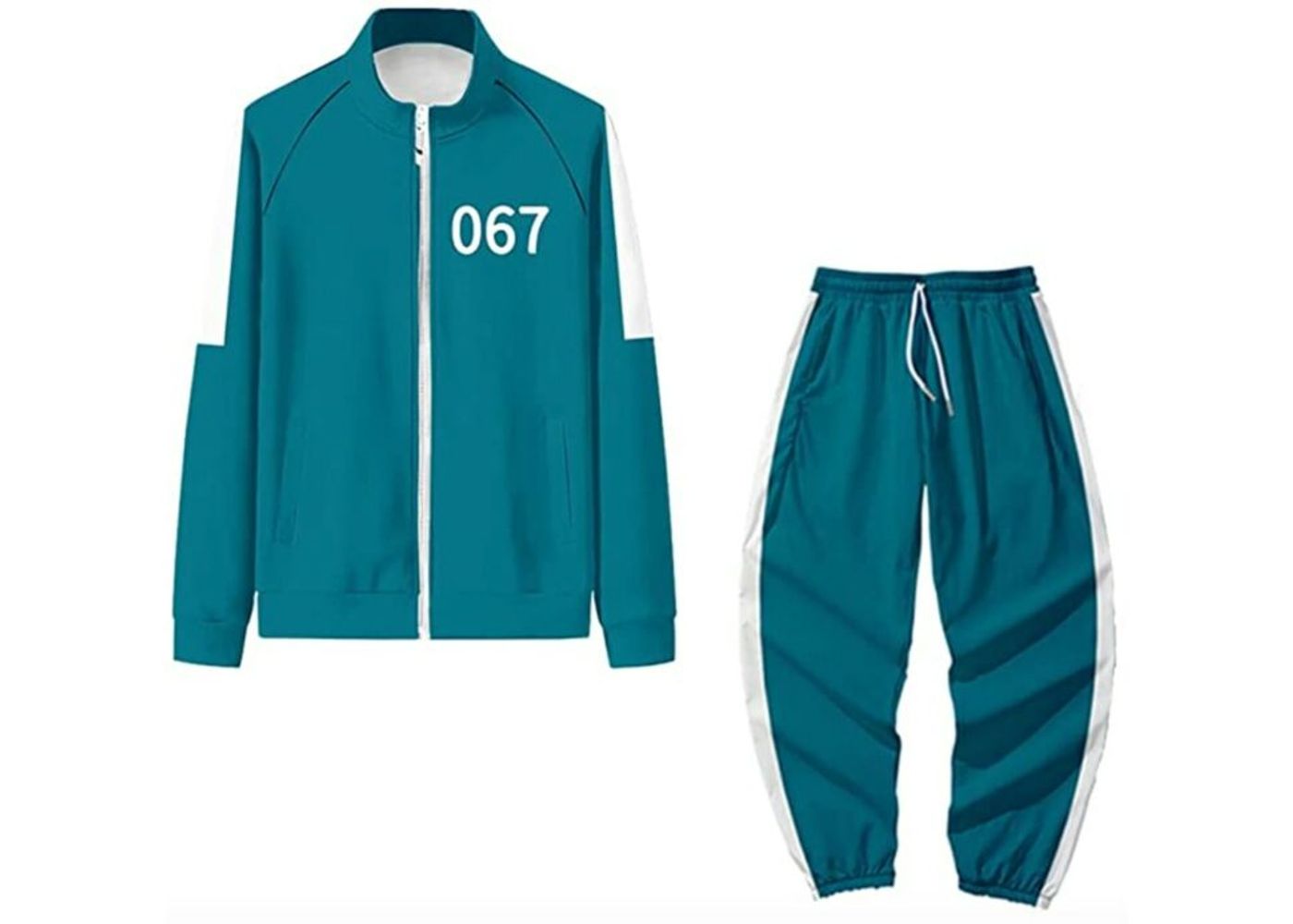 Option C: teal Squid Game player tracksuit costume