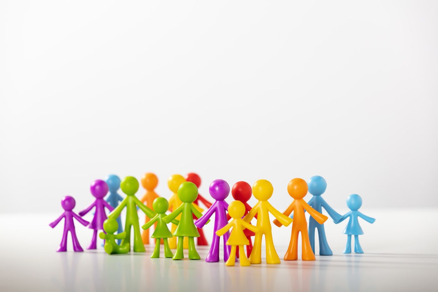 Multi-colored plastic figures - - Anti-racism, tolerance, humanity, diversity, equality concept
