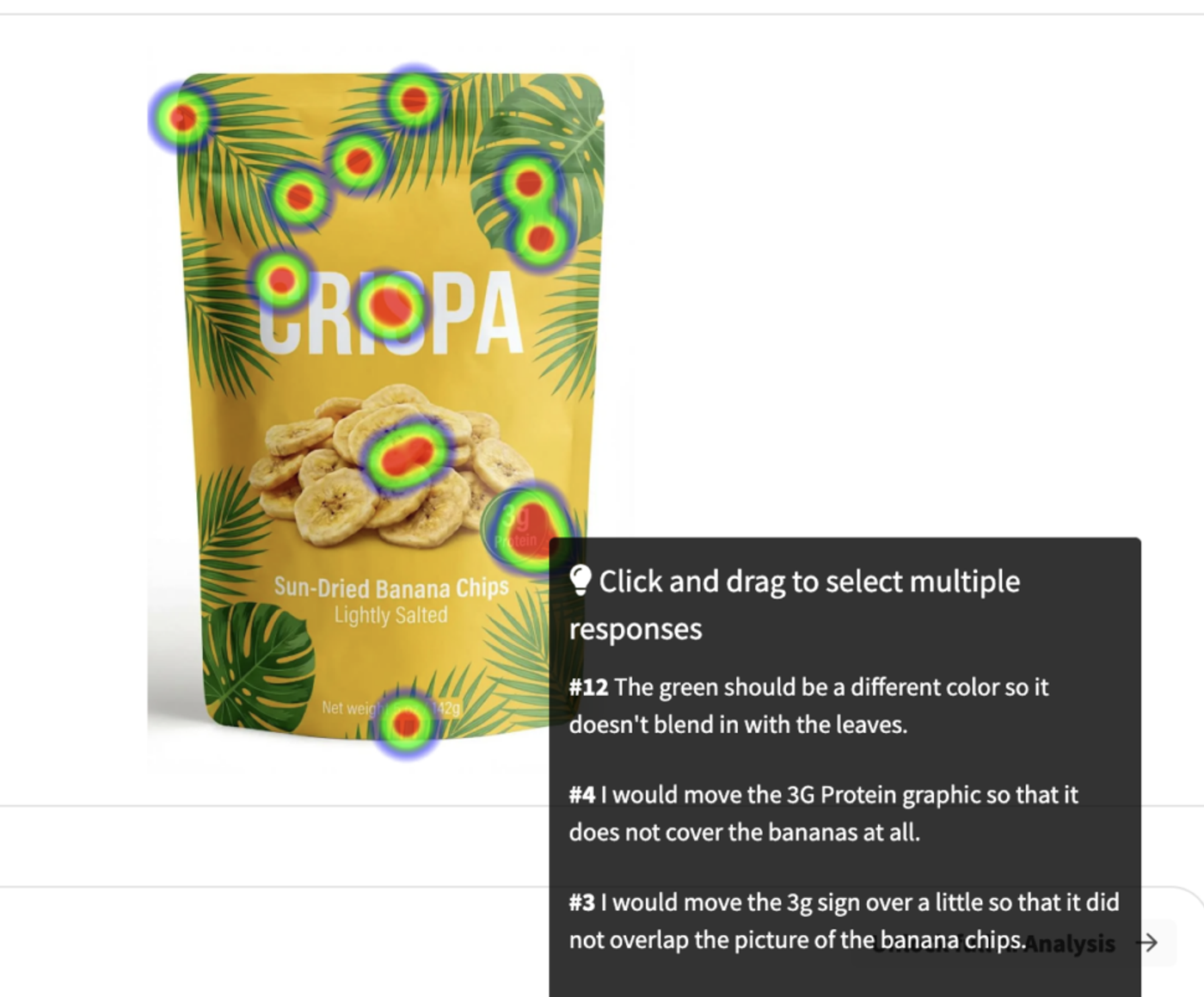 A packaging design Click Test in PickFu