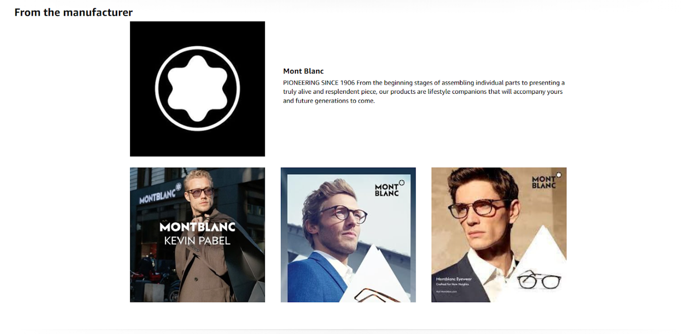 EBC Mont Blanc, with three men and three boxes displaying their glasses