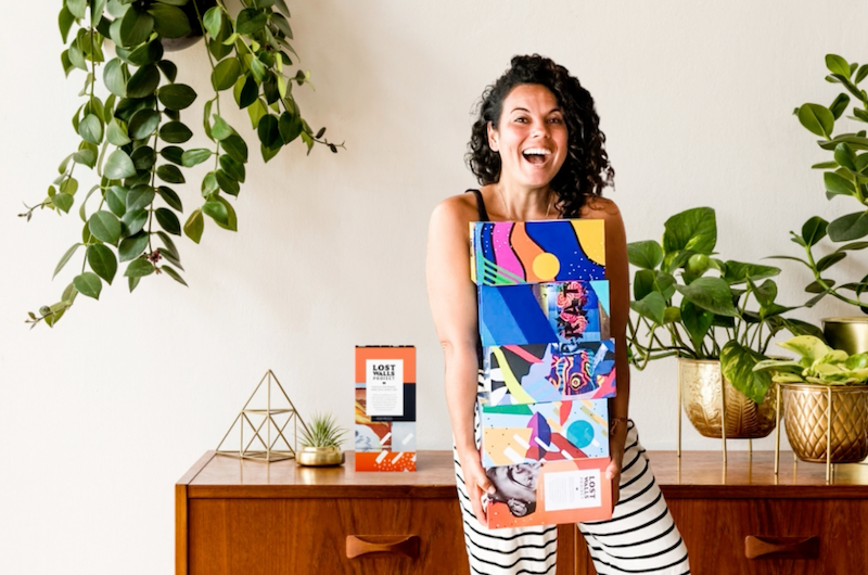 Daniela Bolzmann with her Lost Walls Project puzzles