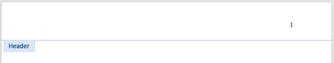 Word header area with the page number