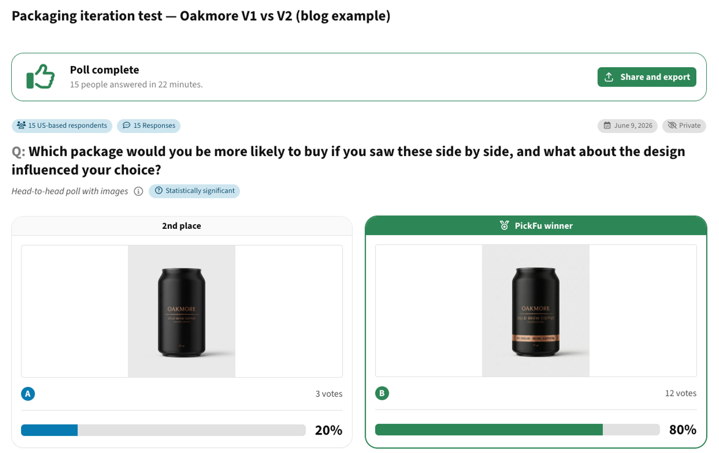 Which package would you be more likely to buy if you saw these side by side