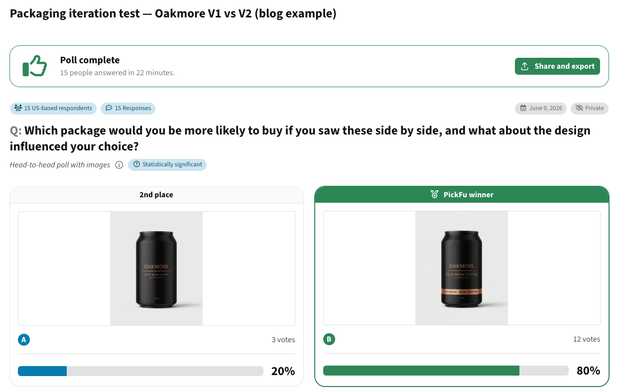 Which package would you be more likely to buy if you saw these side by side