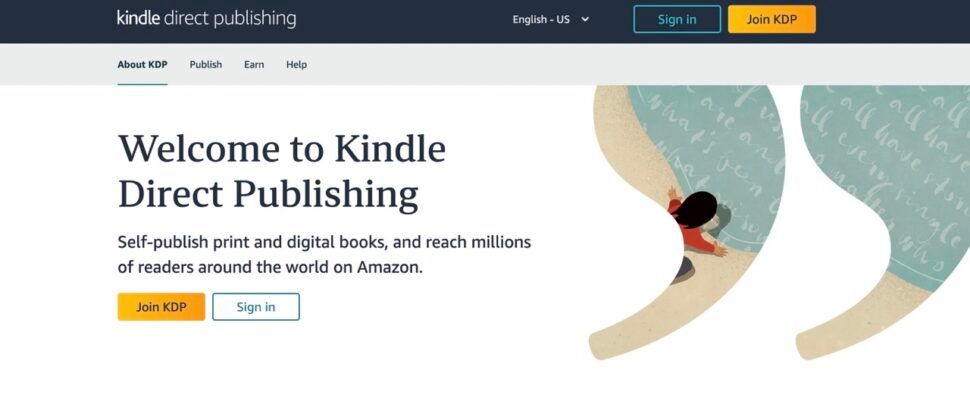 Kindle-direct-publishing-screenshot-above-the-fold-webpage