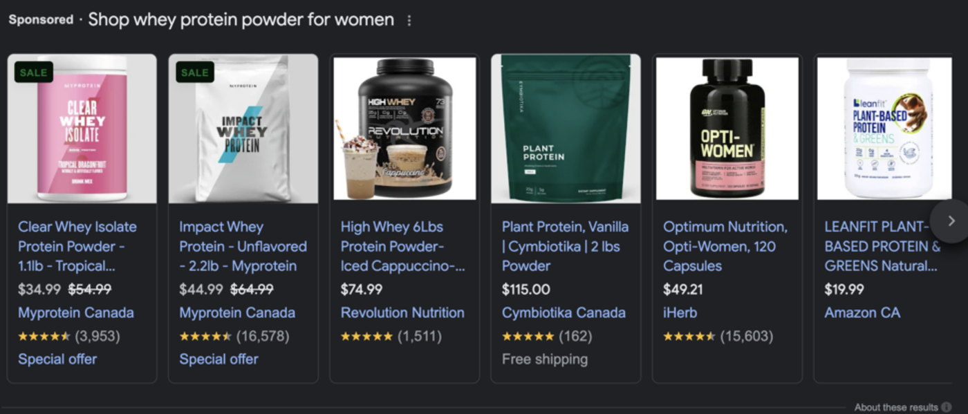 Whey-protein-Google-ad-results