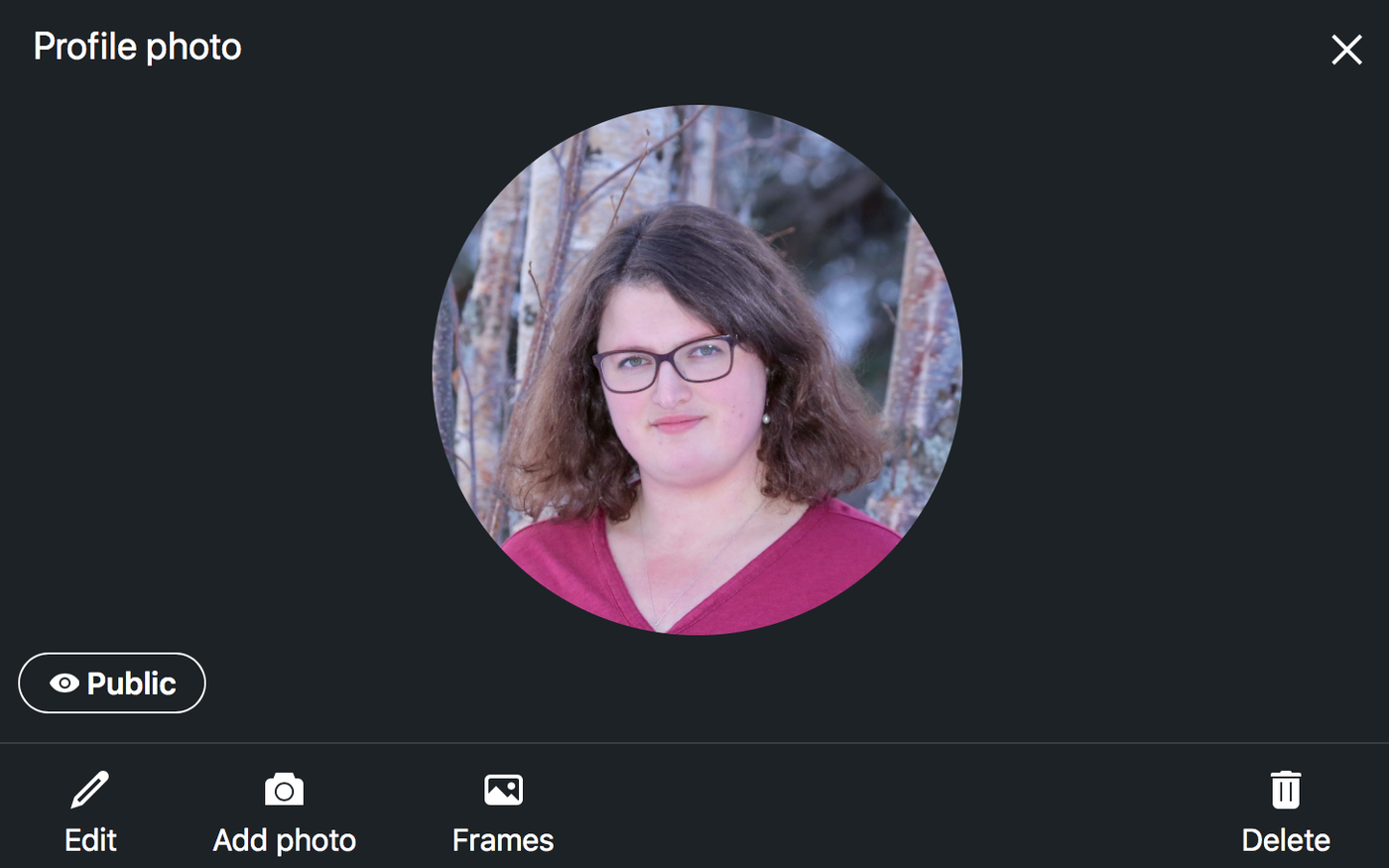 A screenshot of the LinkedIn profile photo editing window.