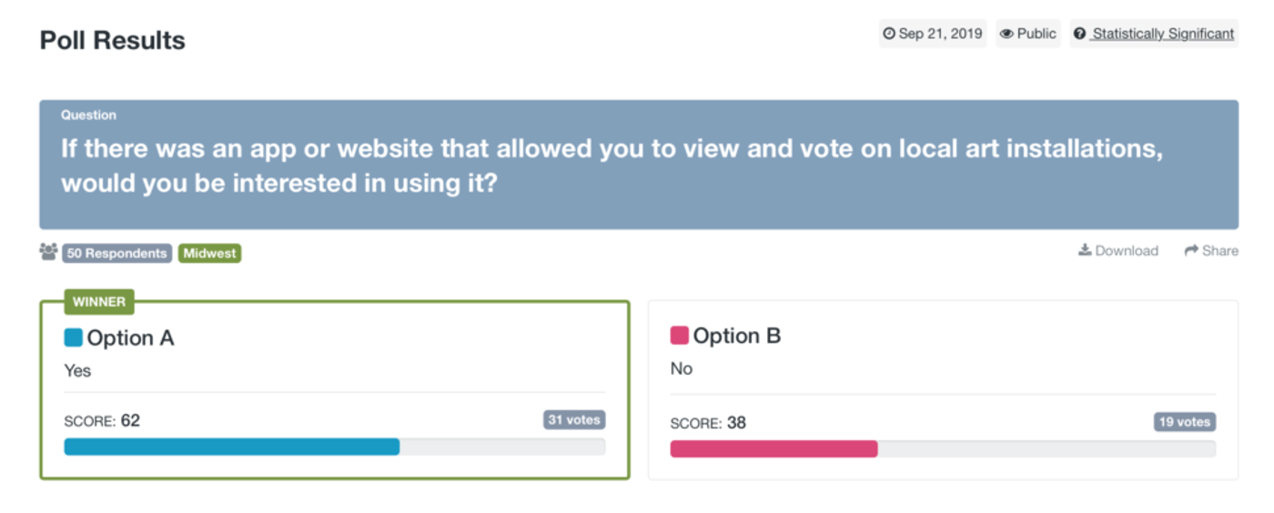 How to pitch an app idea: Sample PickFu poll for app features