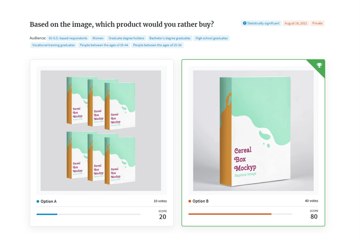 Mockup poll for Vendo Commerce