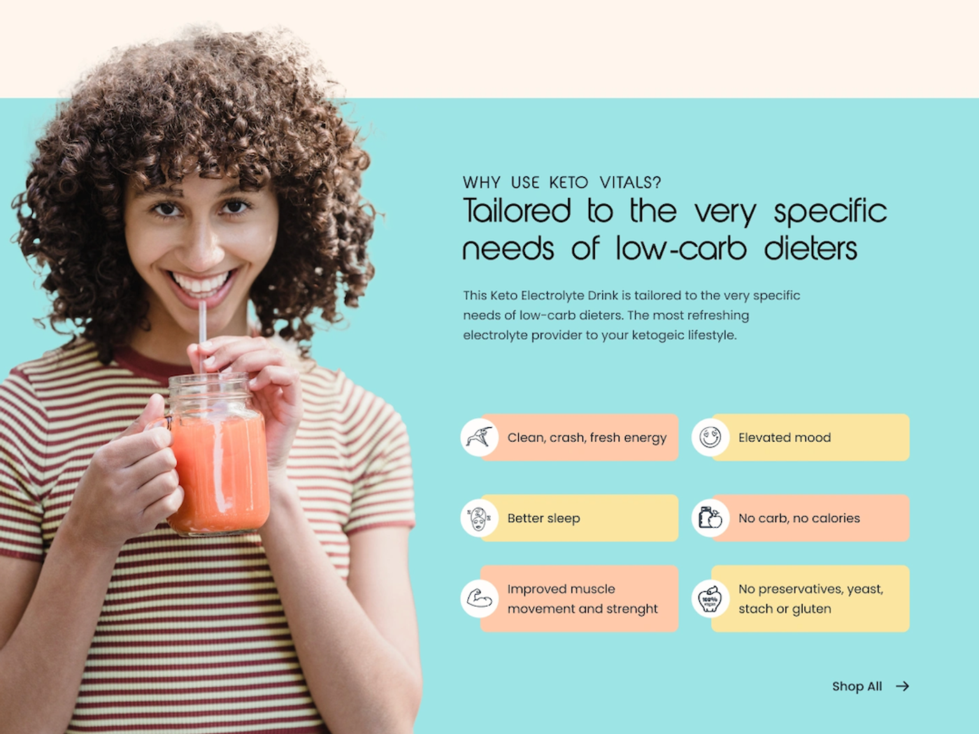 Screenshot of the winning Option D's website design and model