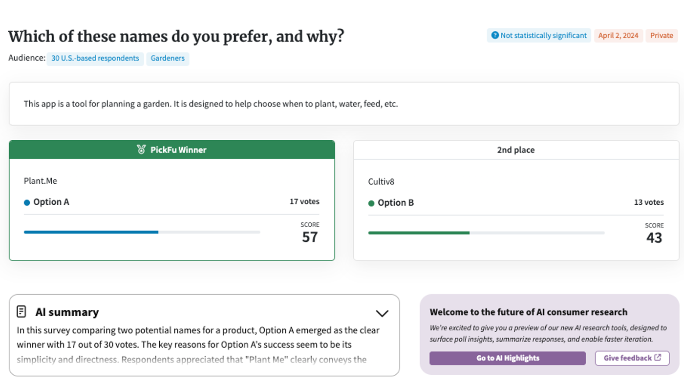 Plant.me-app-name-pickfu-poll-head-to-head-screenshot