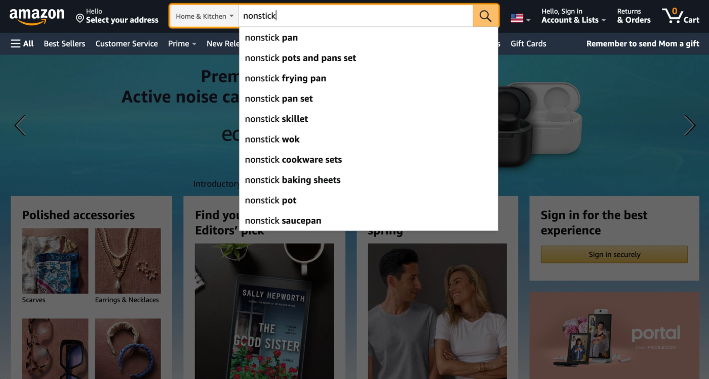 Search Find Buy: example of an Amazon search results page