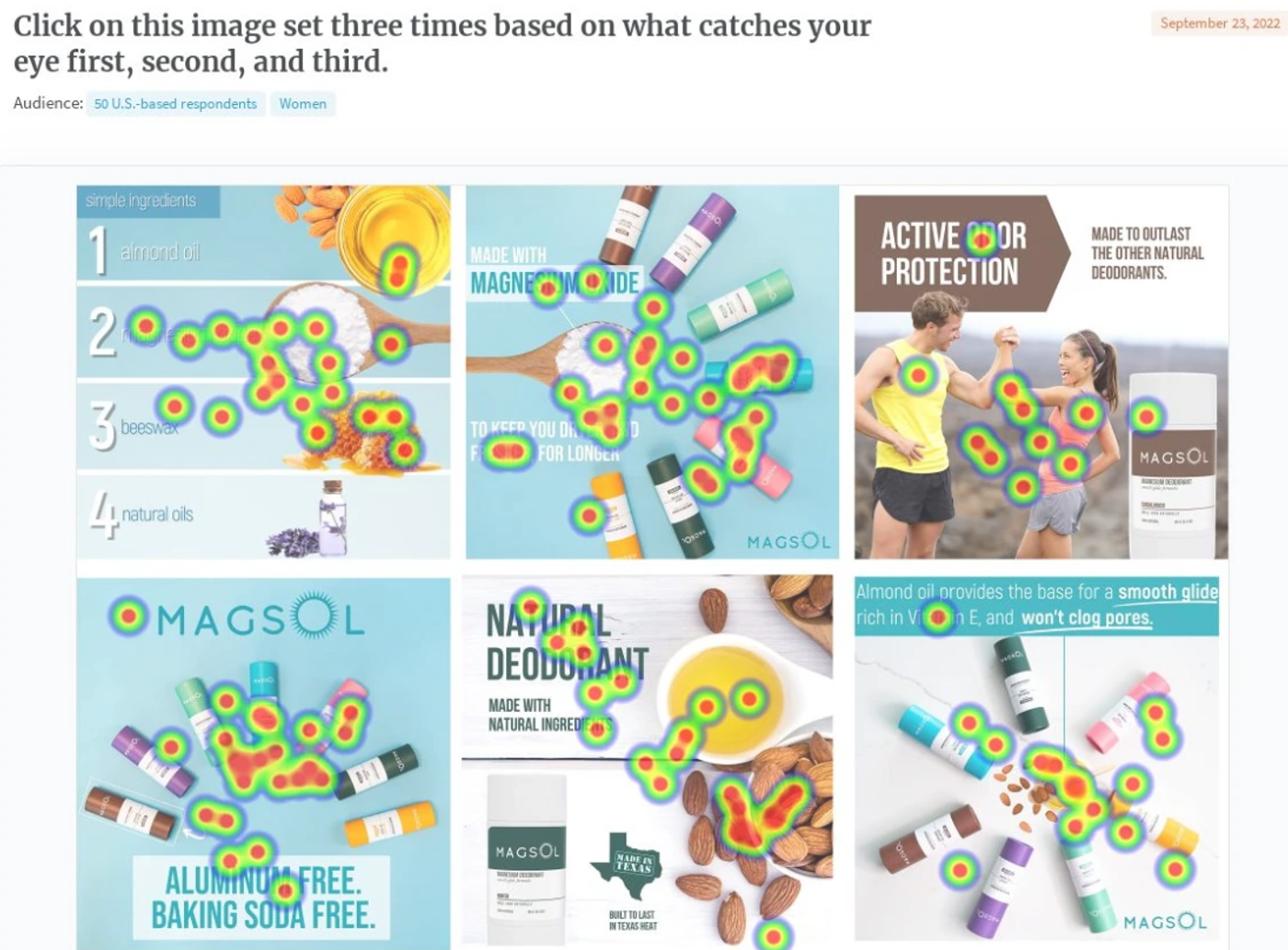 Click map of PickFu's tool showcasing different engagement spots by users.