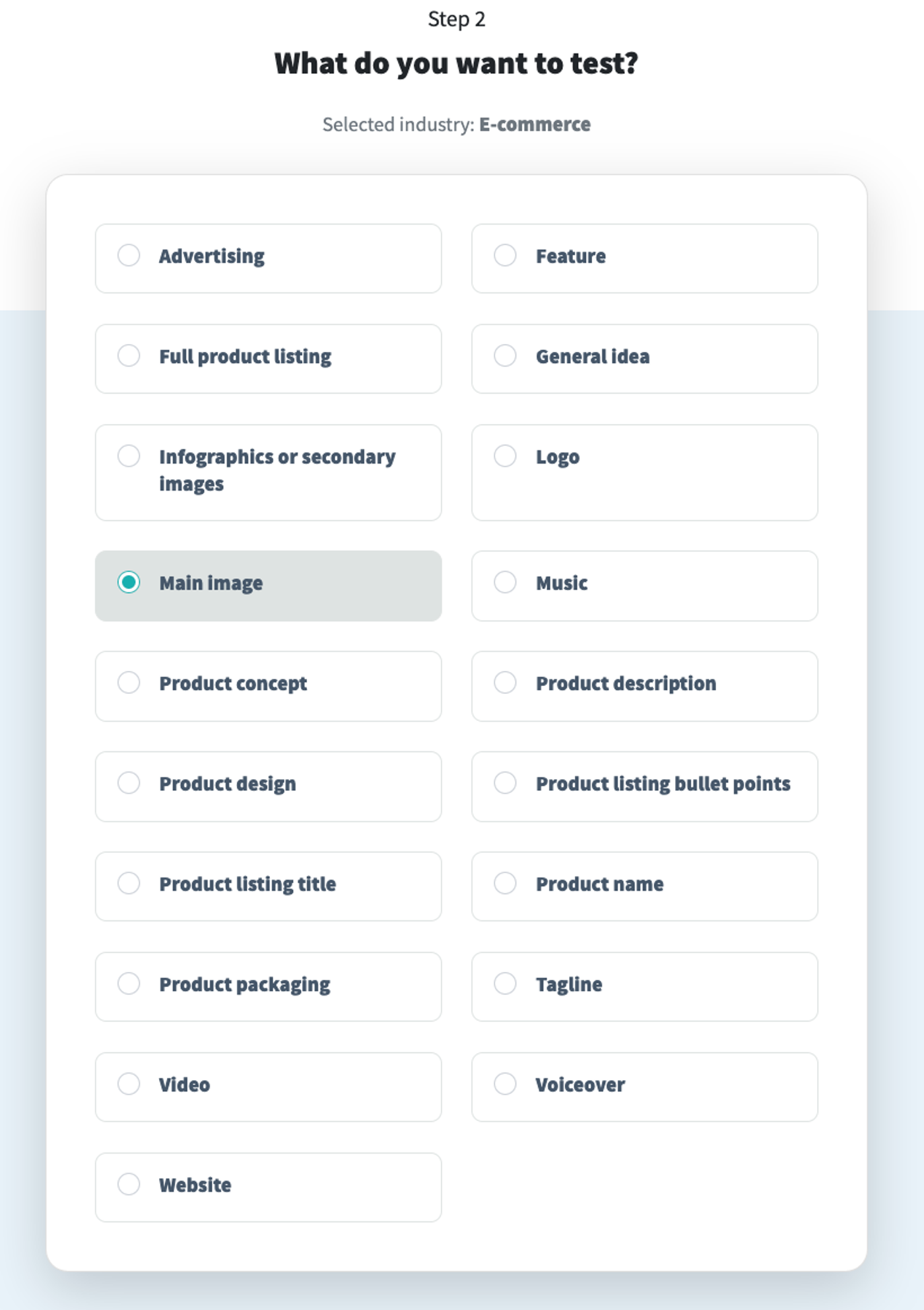 PickFu poll builder: what to test screen
