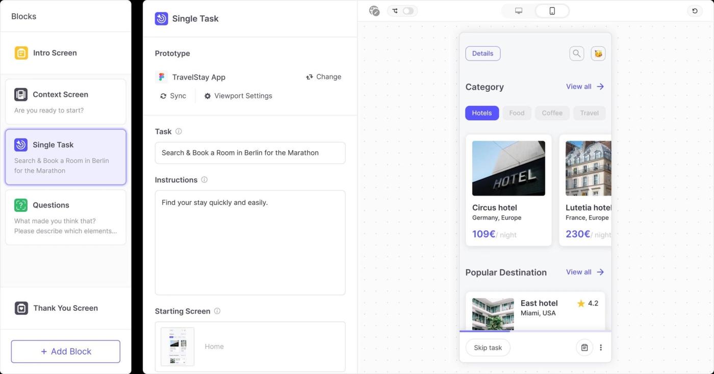 Useberry prototype and website testing homepage