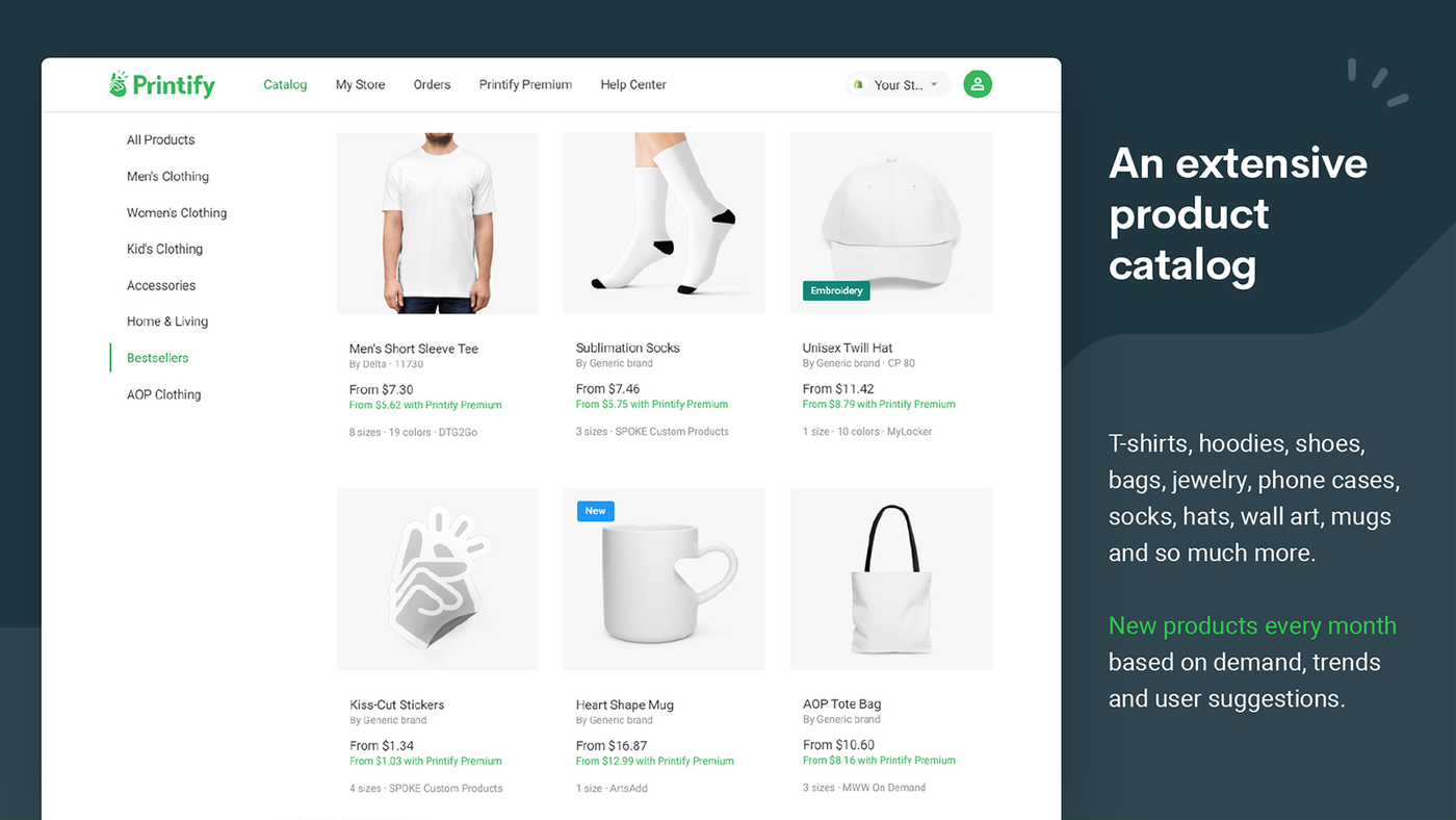 Print on demand for Shopify: Printify app screenshot