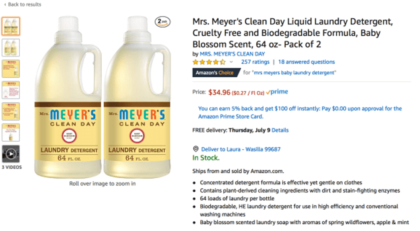 Improve your Amazon title - Mrs Meyers example