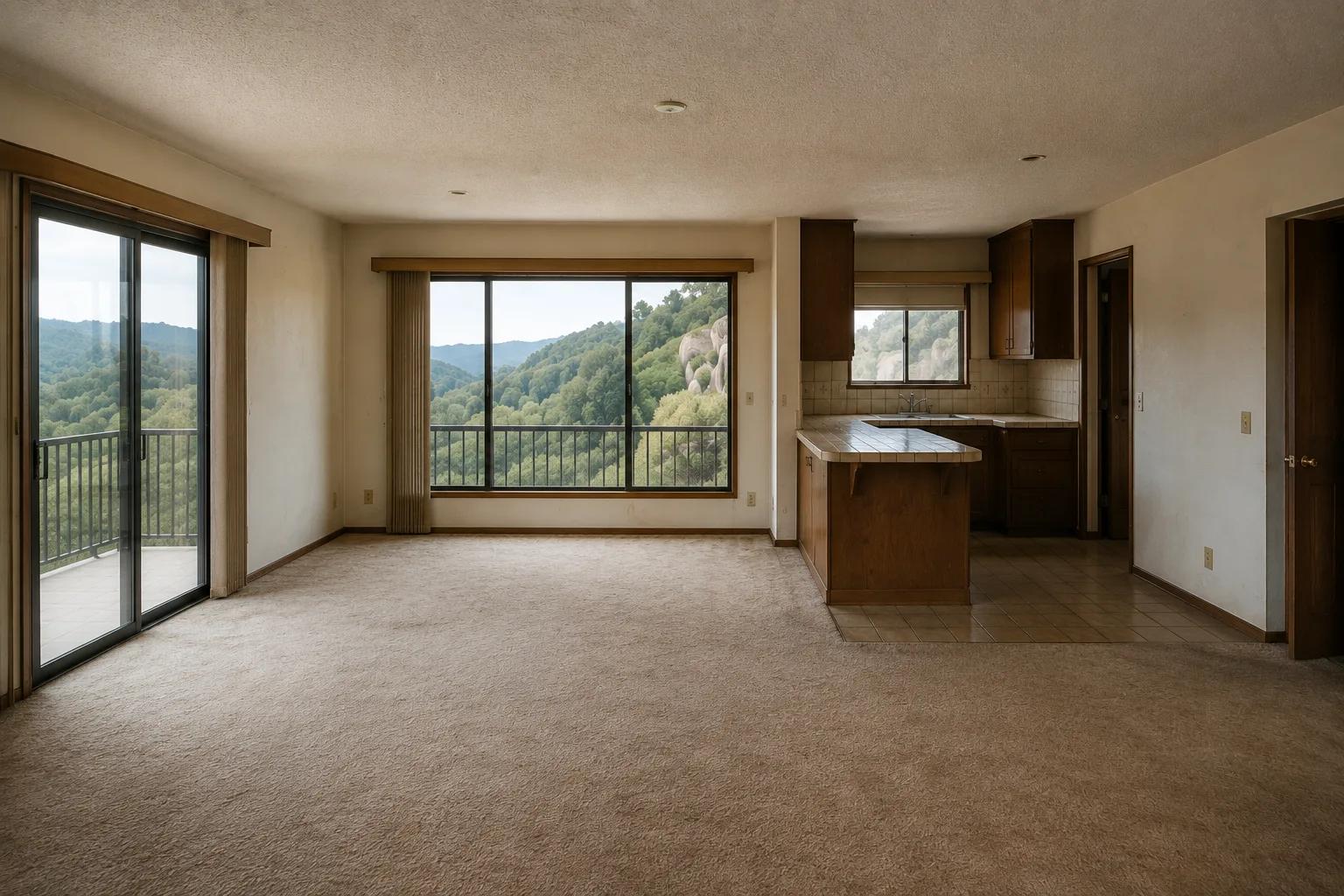 Oakland Hills Open-Concept Block before remodeling
