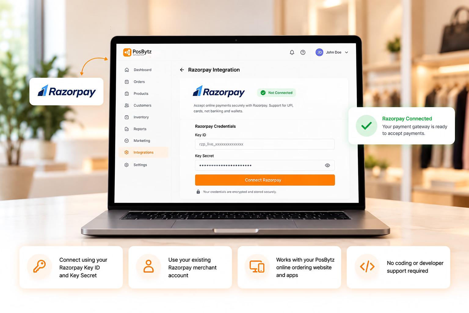أعِدّ تكامل Razorpay في دقائق — preview